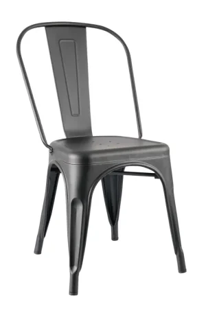 Chaise 'Bistrot ' en métal noir Nouvelle Collection